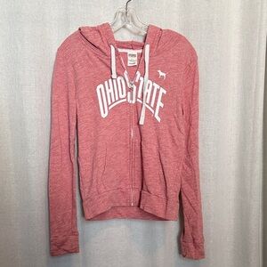 PINK Victoria's Secret Heather Pink Ohio State Zip Hoodie